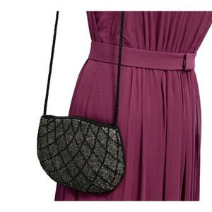 Lyrella Vintage Black Beaded Evening Bag